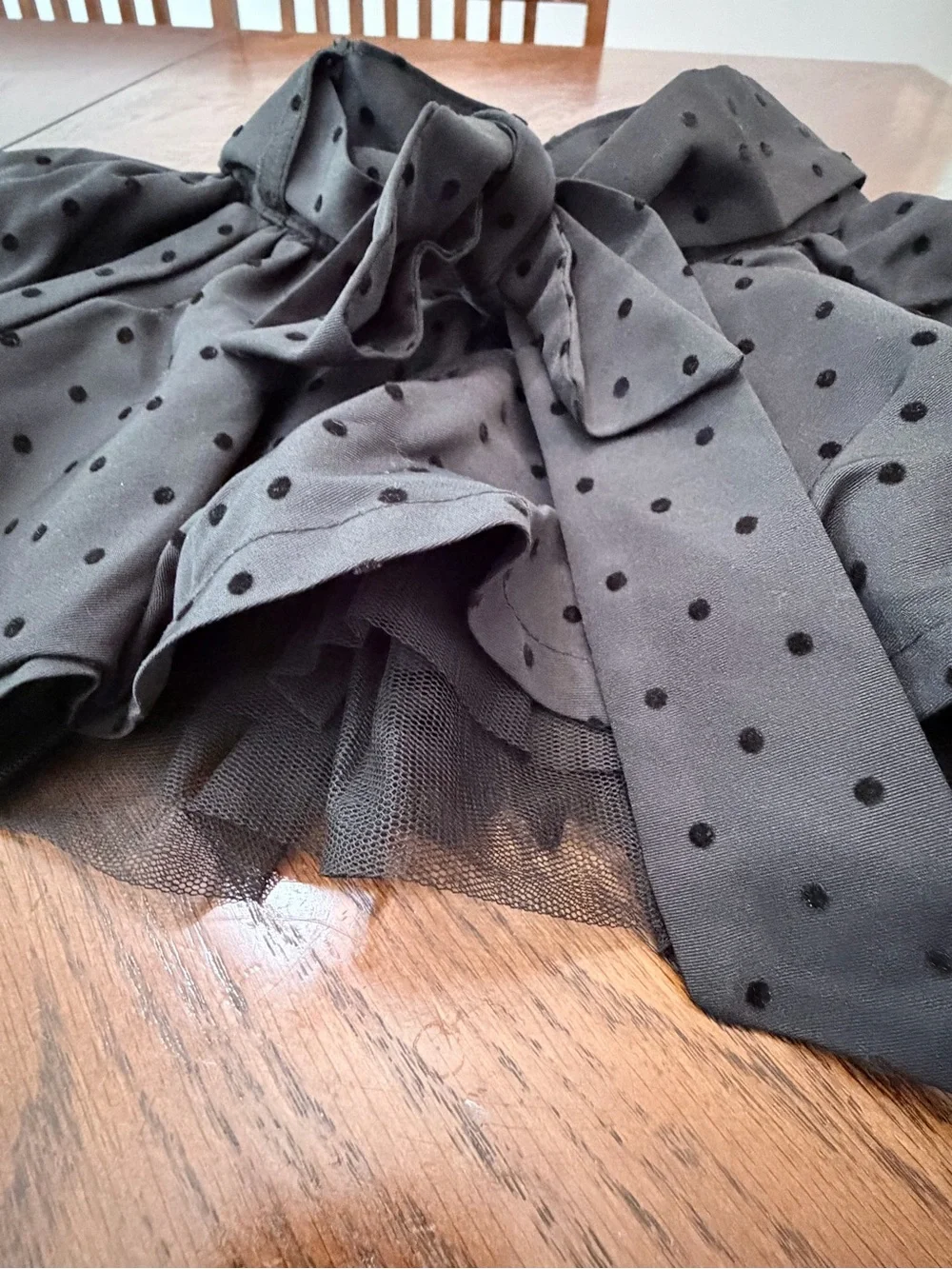 Children’s Place Black Swiss Dot Tulle Skirt 6-9M Baby Girl Bow